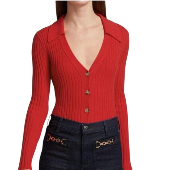 VERONICA BEARD LAZANA CASHMERE RED SWEATER SIZE SMALL - Picture 6 of 16